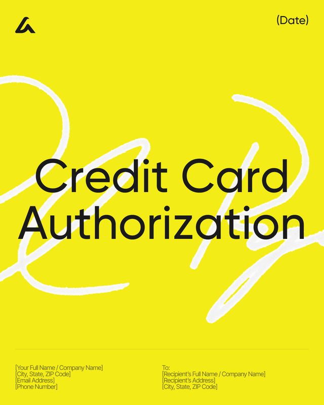 Credit Card Authorization Template: Recurring Charges & Consent