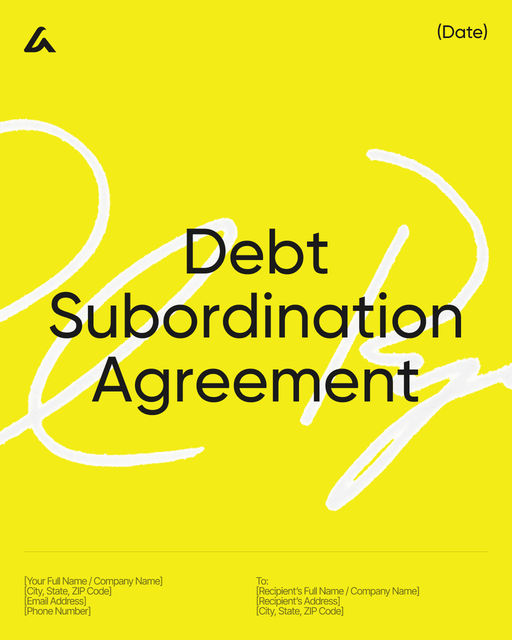 Debt Subordination Agreement template preview