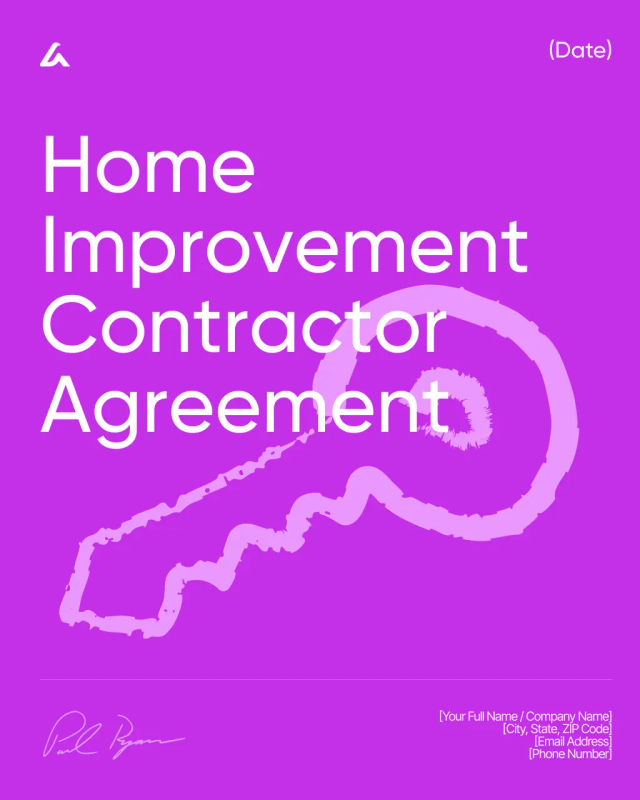 Home Improvement Contractor Agreement Template