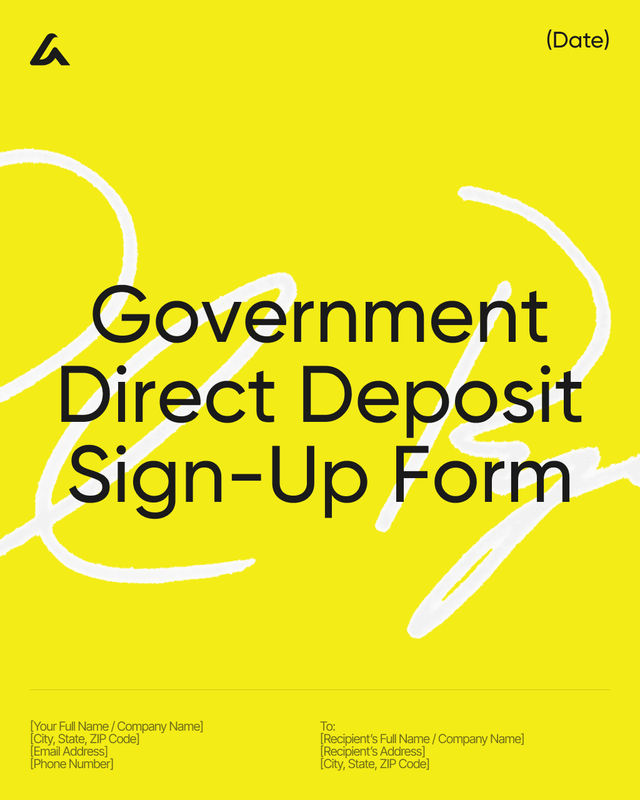 Government Direct Deposit Sign-Up Form Template: SF-1199A Style