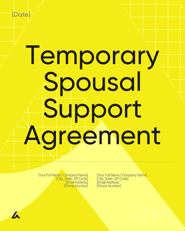 Temporary Spousal Support Agreement Template