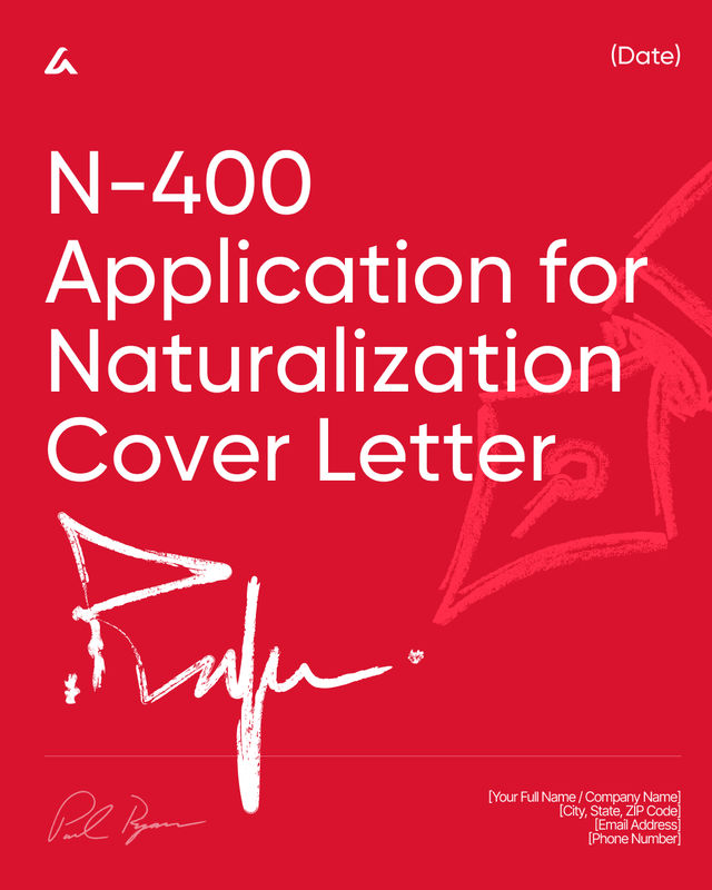 N-400 Application for Naturalization Cover Letter Template