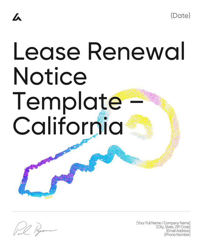 Lease Renewal Notice Template – California