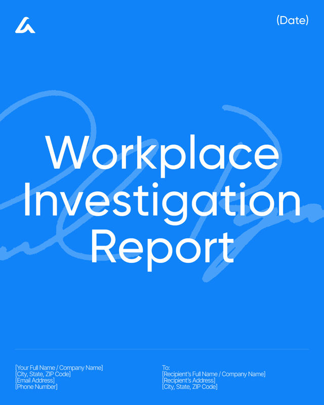 Workplace Investigation Report Template: Findings and Records