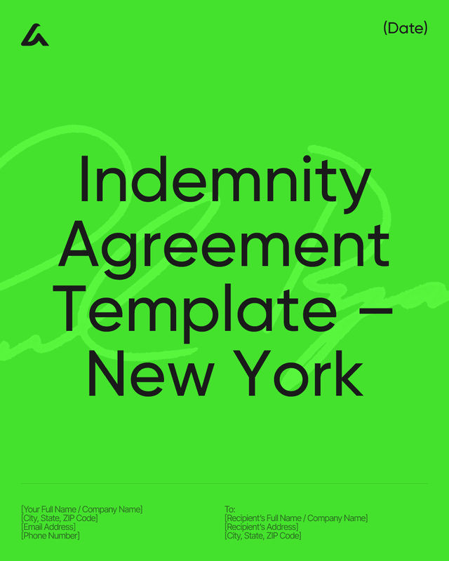 Indemnity Agreement Template – New York