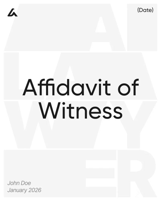Affidavit of Witness Template