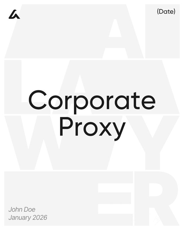 Corporate Proxy Template: Shareholder Voting Authorization