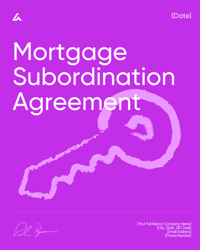 Mortgage Subordination Agreement Template