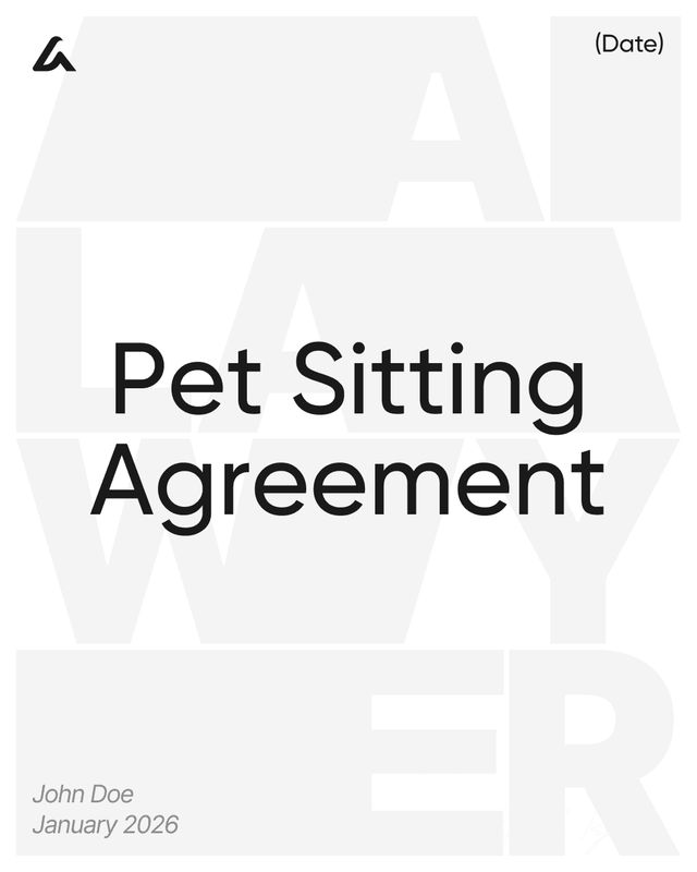 Pet Sitting Agreement Template: Care, Visits and Payment