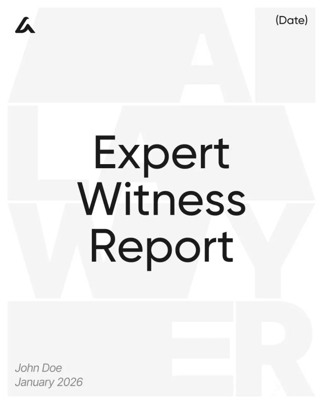 Expert Witness Report Template