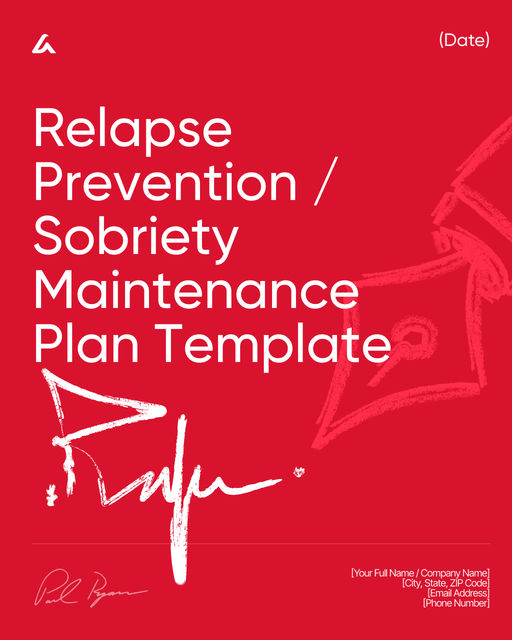 Relapse Prevention / Sobriety Maintenance Plan Template