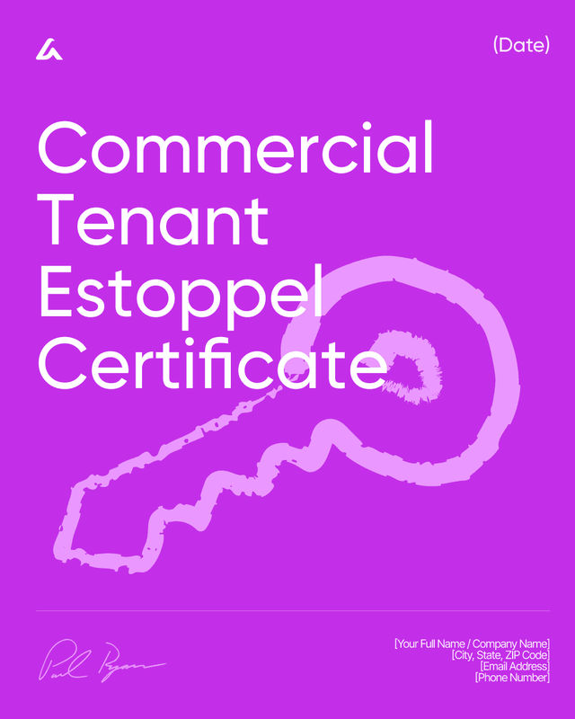 Commercial Tenant Estoppel Certificate Template