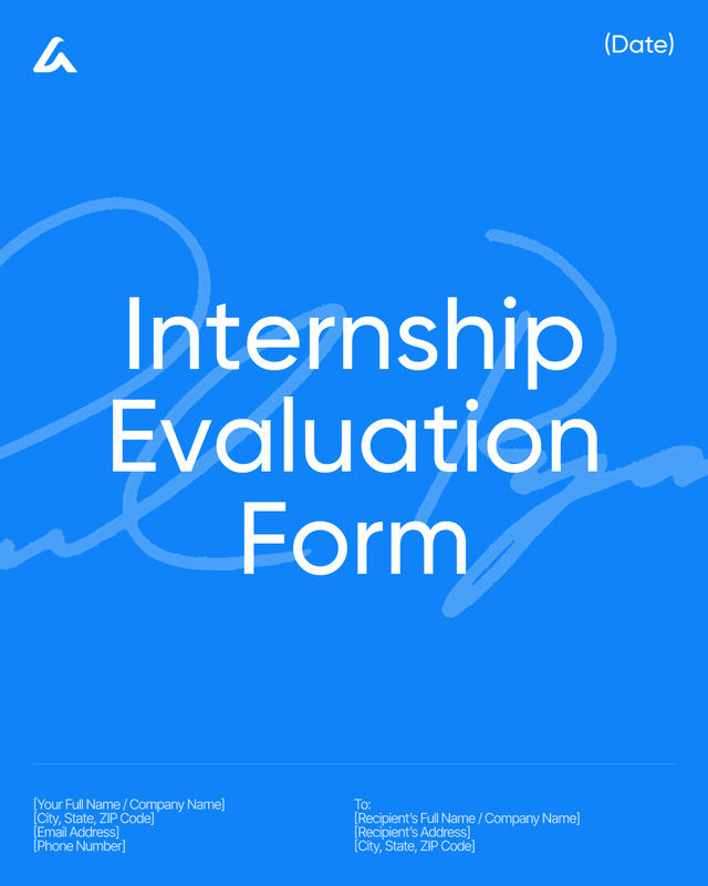Internship Evaluation Form Template: Skills and Progress