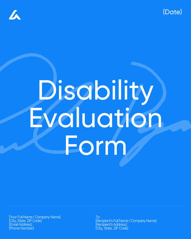 Disability Evaluation Form Template: Medical Findings & Limits