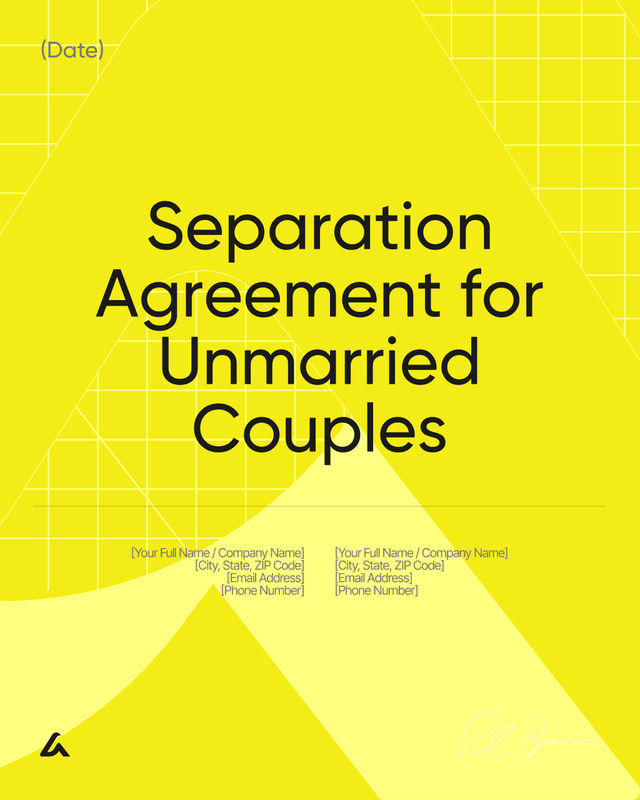 Separation Agreement for Unmarried Couples Template