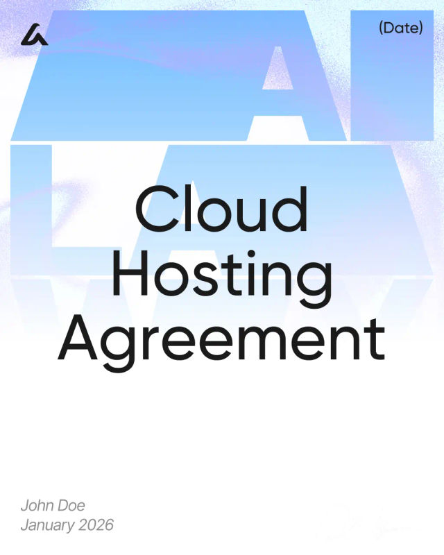 Cloud Hosting Agreement Template
