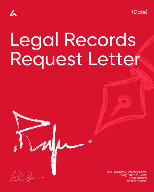 Legal Records Request Letter Template: File and Document Request