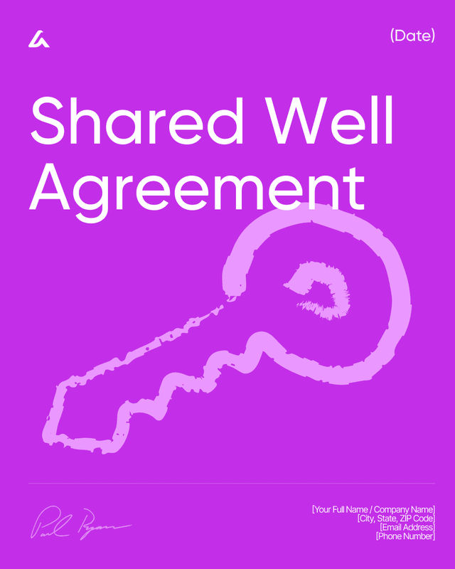 Shared Well Agreement Template: Water Use and Cost Terms