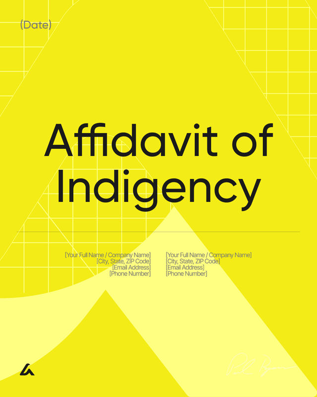 Affidavit of Indigency Template