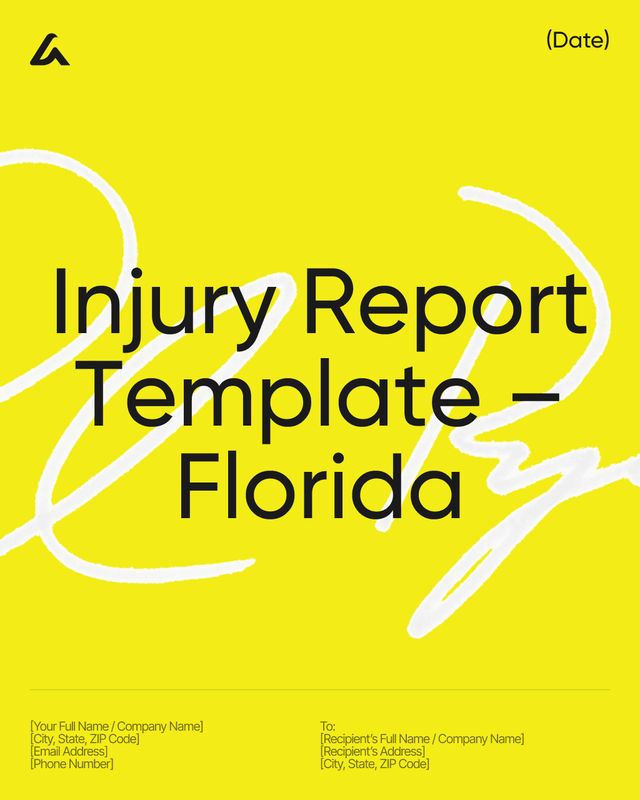 Injury Report Template: Incident Details & Liability Florida