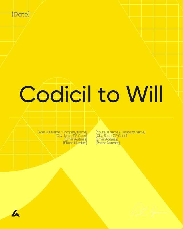 Codicil to Will Template: Amendments and Witness Signatures