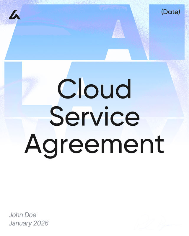 Cloud Service Agreement Template: SLAs, Security & Data