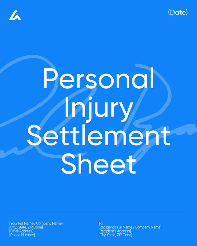 Personal Injury Settlement Sheet Template: Payouts & Liens