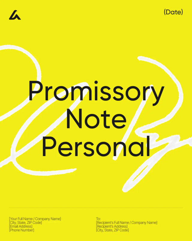 Promissory Note Personal Template: Repayment Terms & Default