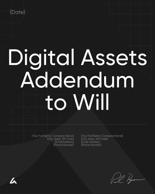 Digital Assets Addendum to Will