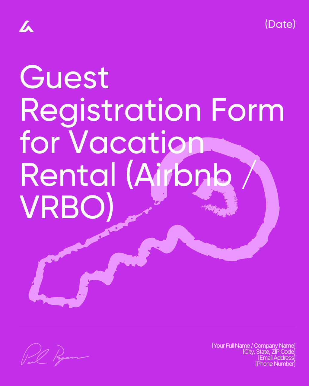 Guest Registration Form for Vacation Rental (Airbnb / VRBO) 