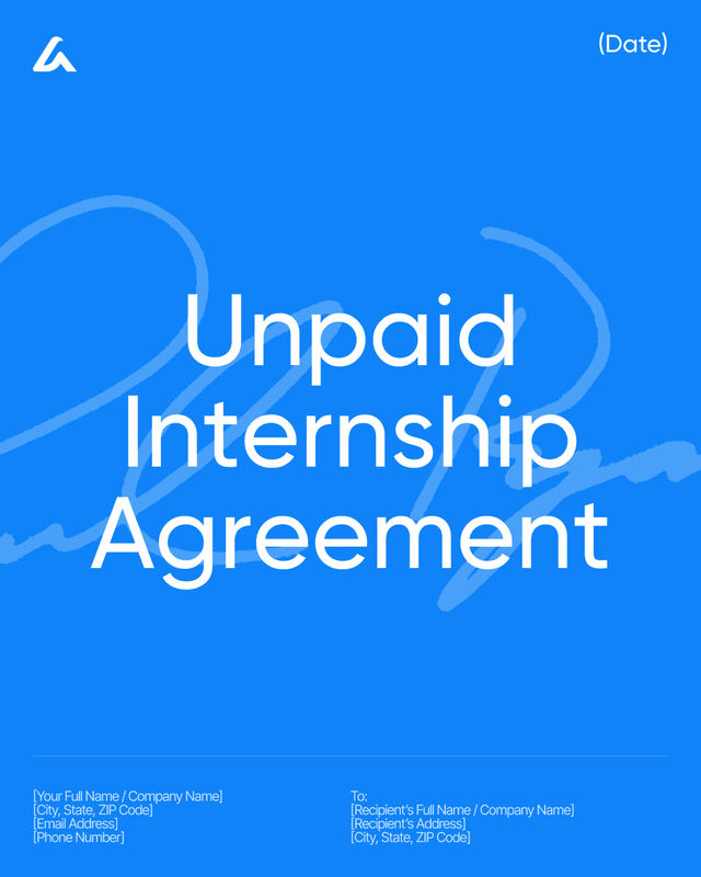 Unpaid Internship Agreement Template: Duties, Term and Training