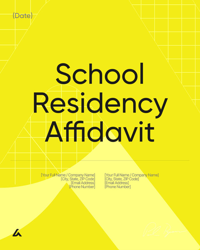 School Residency Affidavit Template