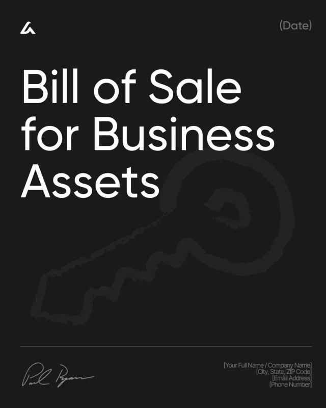 Bill of Sale for Business Assets Template