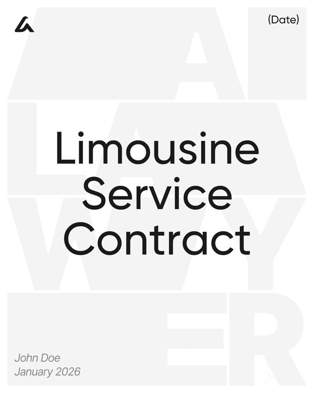 Limousine Service Contract Template: Booking, Fees and Terms