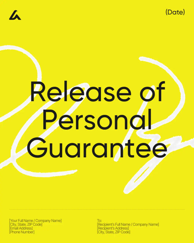 Release of Personal Guarantee Template: Liability Notice