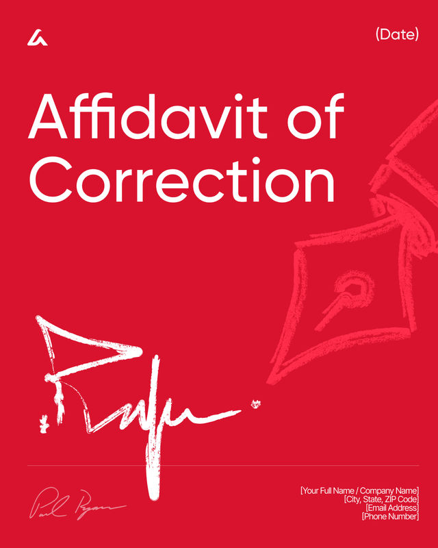 Affidavit of Correction Template