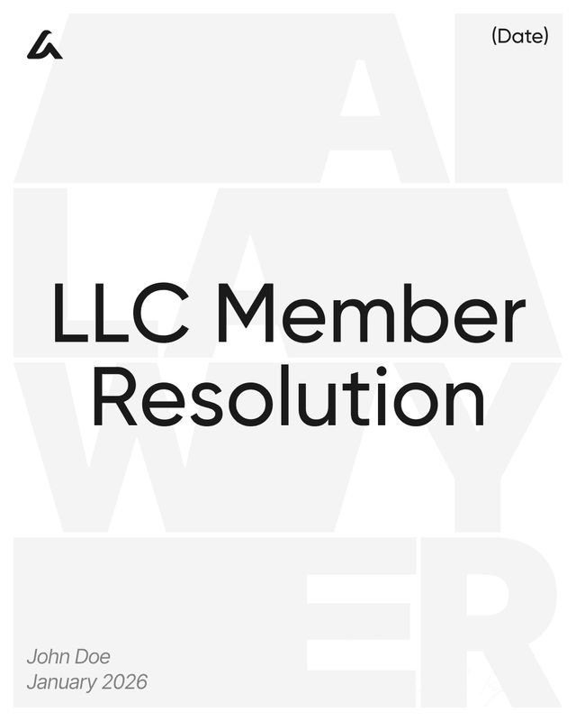 LLC Member Resolution Template