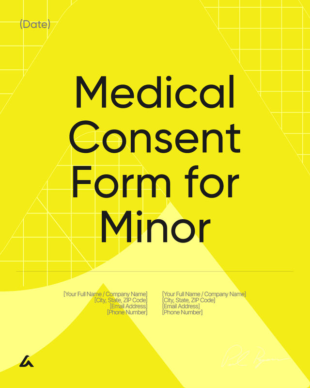 Medical Consent Form for Minor Template