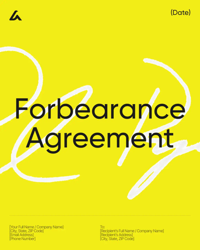 Forbearance Agreement Template