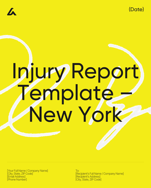 Injury Report Template: Incident Details & Liability New York