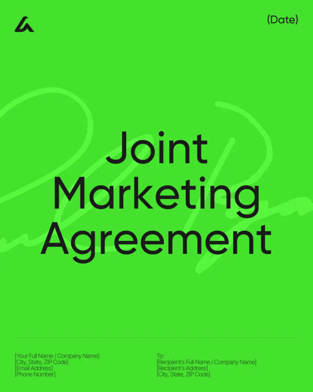 Joint Marketing Agreement Template