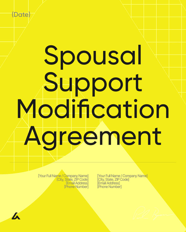 Spousal Support Modification Agreement Template