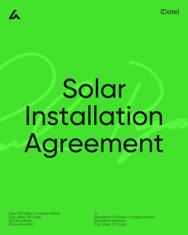 Solar Installation Agreement Template: Scope and Price Terms