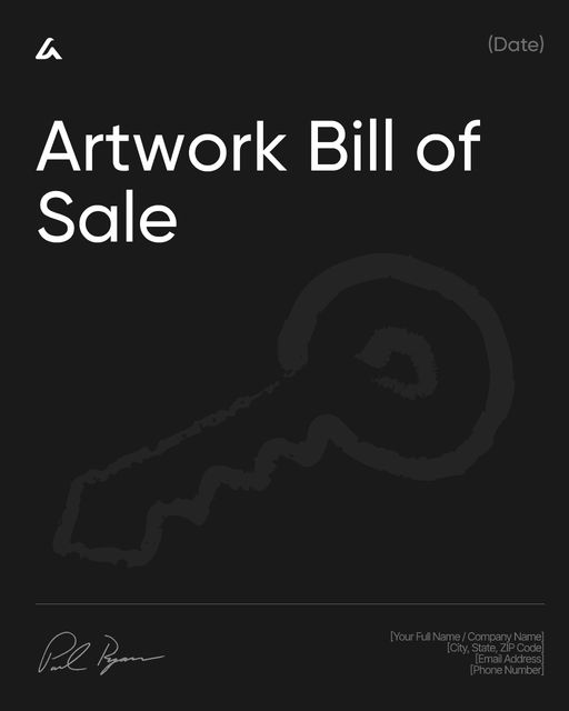 Artwork Bill of Sale