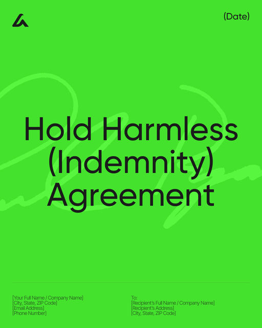 Hold Harmless (Indemnity) Agreement