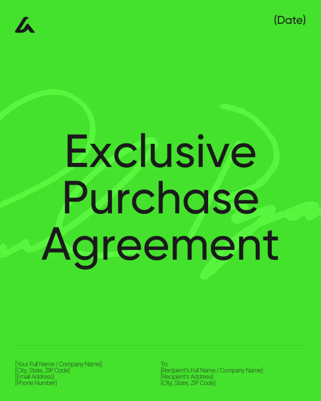 Exclusive Purchase Agreement Template