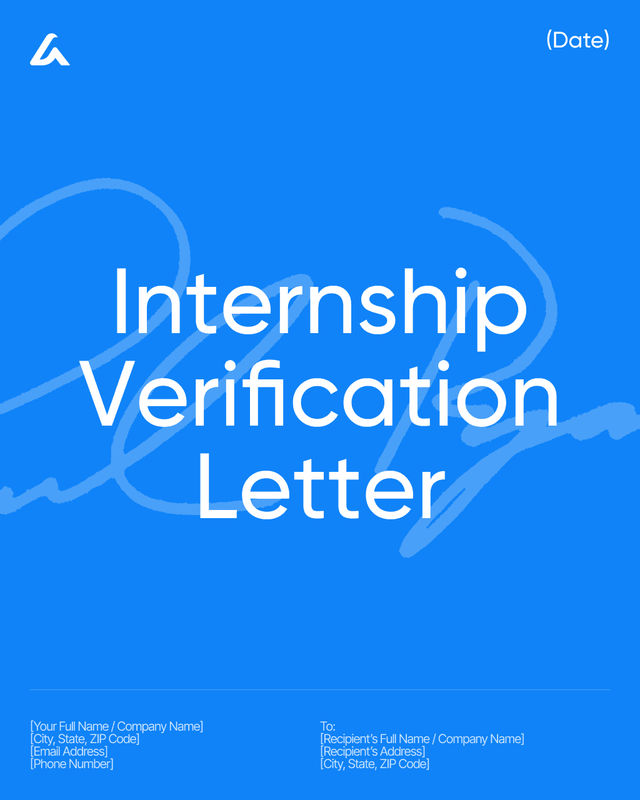 Internship Verification Letter Template: Employment Proof