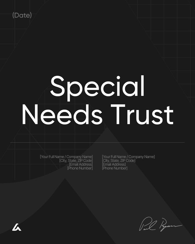 Special Needs Trust Template: Trustee and Benefit Terms