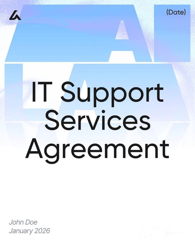 IT Support Services Agreement Template: SLAs and Service Fees