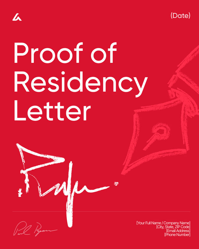 Proof of Residency Letter Template